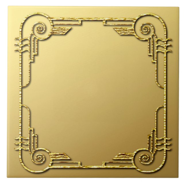 De Cerâmica Azulejo cerâmico Art Deco com estilo Dourado (Frente)