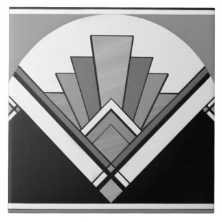 De Cerâmica Azulejo cerâmico - Art Deco Fan Design B/G/W