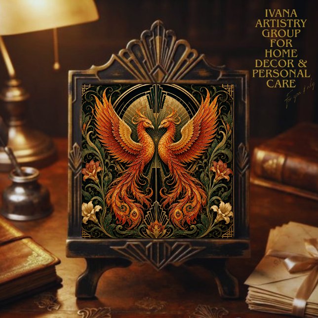 DE CERÂMICA  AZULEJO CERÂMICO ART DÉCO FÊNIX GÊMEA (Criador carregado)