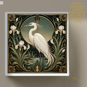 DE CERÂMICA AZULEJO CERÂMICO ART DÉCO GARÇA BRANCA, ACENTO VIN