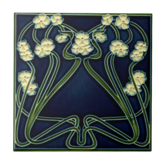De Cerâmica Azulejo cerâmico - Art Nouveau Esqueça-me-nots Ivo