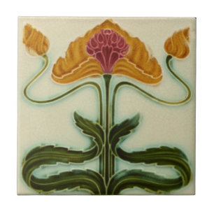 De Cerâmica Azulejo cerâmico Art Nouveau - Flores