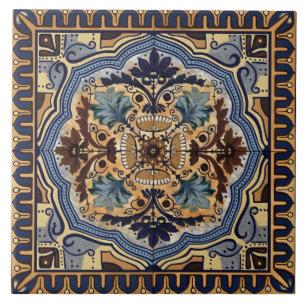 De Cerâmica Azulejo Cerâmico - Azuis e Bege Tradicionais Itali