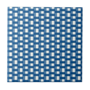 De Cerâmica Azulejo Cerâmico Azul e Branco Listrado Quadrado