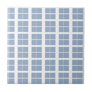 De Cerâmica Azulejo Cerâmico Azul e Branco Listrado Quadrado