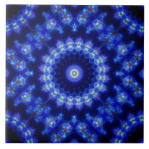 Azulejo Cerâmico Azul e Preto