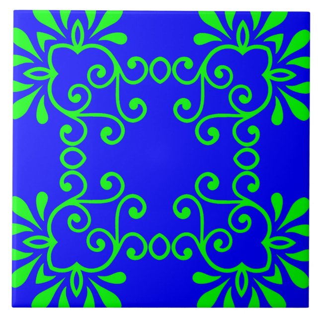 De Cerâmica Azulejo Cerâmico Azul e Verde (Frente)
