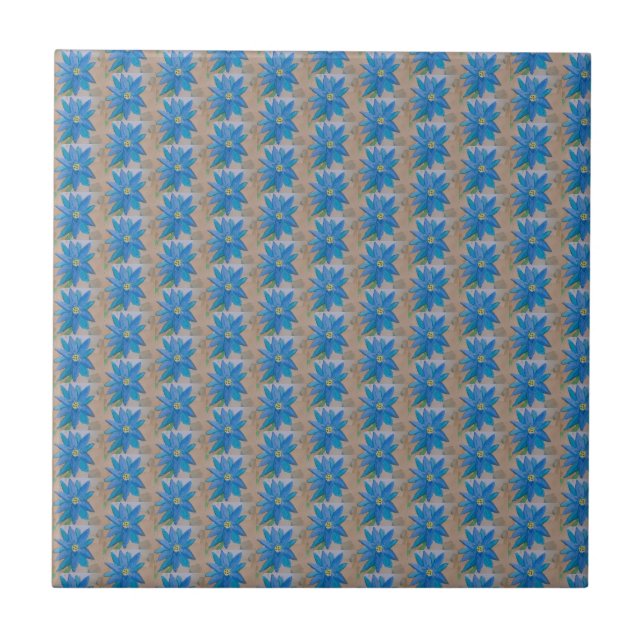 De Cerâmica Azulejo Cerâmico Azul Flor (Frente)