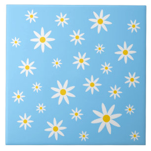 De Cerâmica Azulejo cerâmico azul-margarida