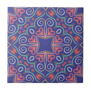 De Cerâmica Azulejo cerâmico azul roxo