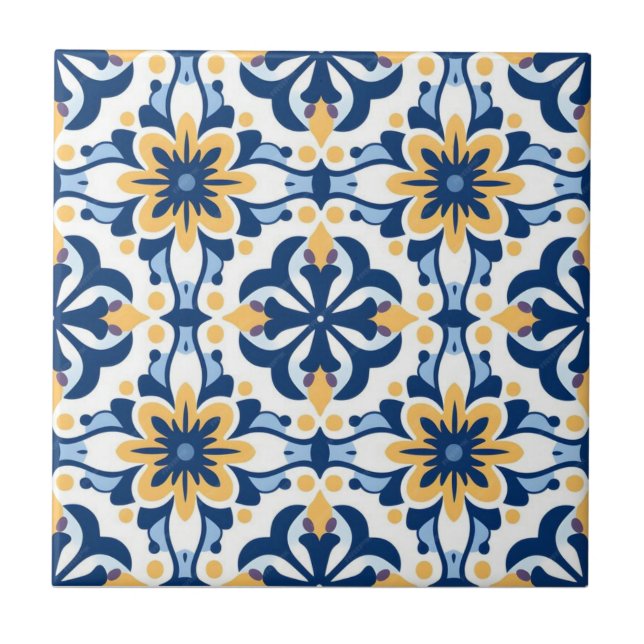 De Cerâmica Azulejo cerâmico - Azulejo Amarelo - Branco (Frente)