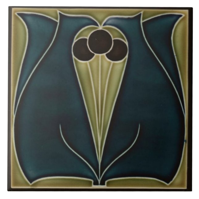 De Cerâmica Azulejo cerâmico - Azulejo Art Nouveau (Frente)