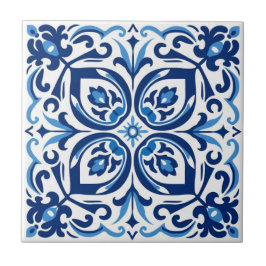 De Cerâmica Azulejo cerâmico - Azulejo Floral Azulejo Azul/Bra