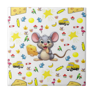 De Cerâmica Azulejo Cerâmico Banheiro Rato Queijo Gato Fofo
