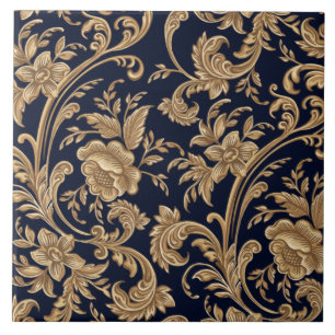 De Cerâmica Azulejo cerâmico - bege azul floral