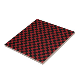De Cerâmica Azulejo cerâmico Black and Red Check