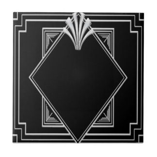 De Cerâmica Azulejo cerâmico Black and Silver Art Deco.