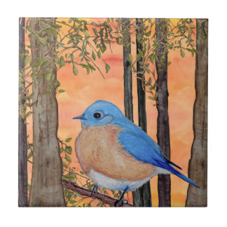 De Cerâmica Azulejo cerâmico Bluebird pequeno (4,25" x 4,25")