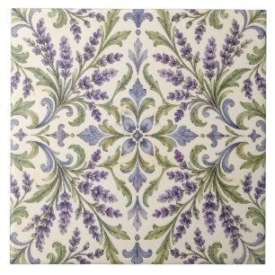 De Cerâmica Azulejo Cerâmico Botânico Lavanda Vintage