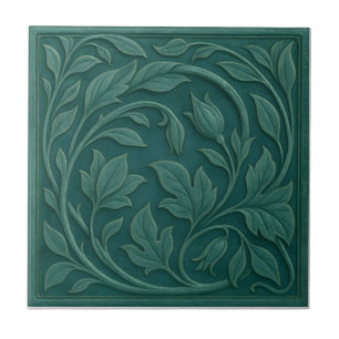 De Cerâmica Azulejo Cerâmico Botânico Verde Teal
