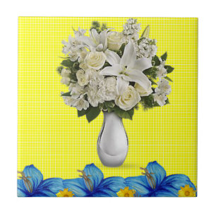 De Cerâmica Azulejo Cerâmico Branco Azul Amarelo