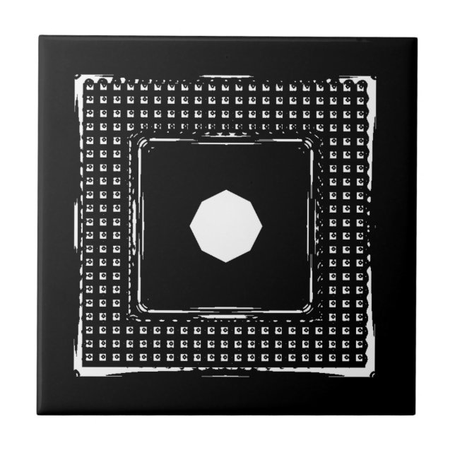 De Cerâmica Azulejo cerâmico branco e preto (Frente)