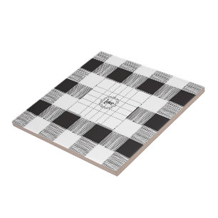De Cerâmica Azulejo cerâmico, branco e Xadrez preto
