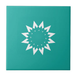 De Cerâmica Azulejo cerâmico branco/verde, pequeno (4,25" x 4,