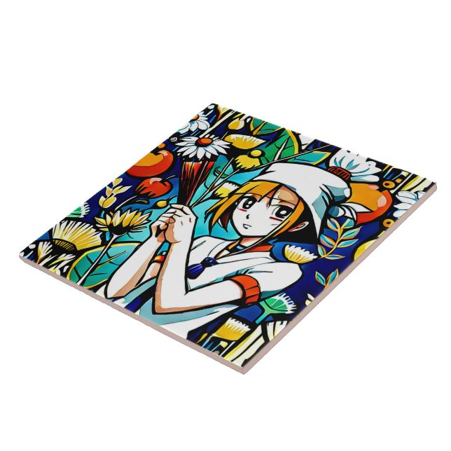 De Cerâmica Azulejo cerâmico buquê (Lateral)