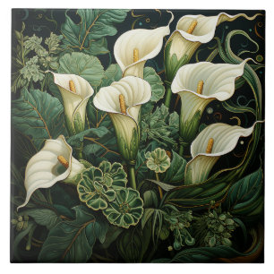 De Cerâmica Azulejo Cerâmico Calla Lily Art Nouveau Deco