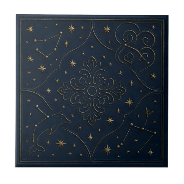 De Cerâmica Azulejo Cerâmico Celestial Elegante (Frente)