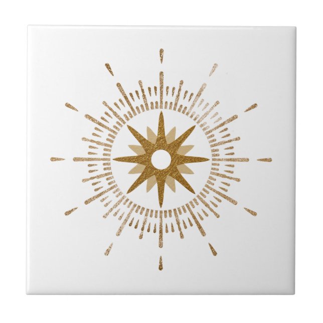 De Cerâmica Azulejo Cerâmico Celestial Simples Estrela Dourada (Frente)