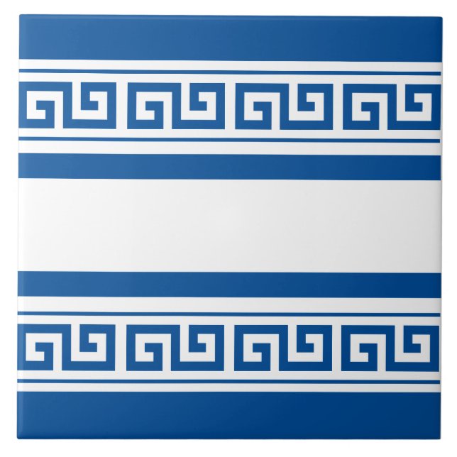De Cerâmica Azulejo Cerâmico Chave Grega Azul (Frente)