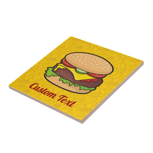 De Cerâmica Azulejo Cerâmico Cheeseburger (Lateral)