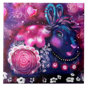 De Cerâmica Azulejo cerâmico - Coelho cerâmico "coelho glamour