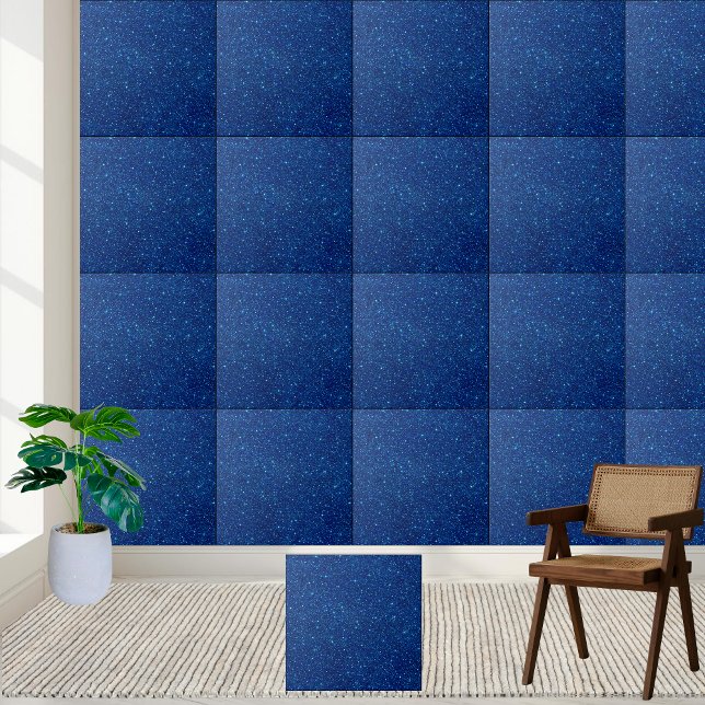 De Cerâmica Azulejo cerâmico com brilho azul profundo (Deep Blue Glitter Ceramic Tile)