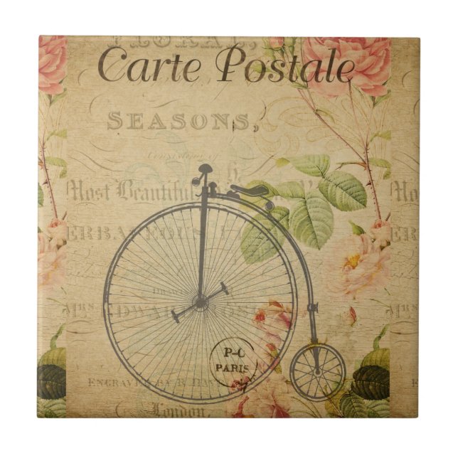 De Cerâmica Azulejo cerâmico com cartão postal francês (Frente)