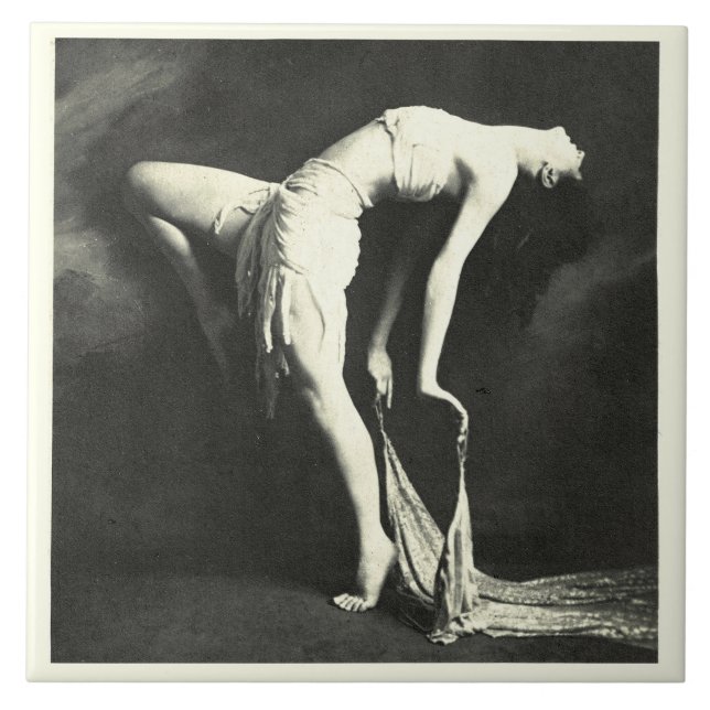 De Cerâmica Azulejo cerâmico com dançarino da Vintage (Frente)