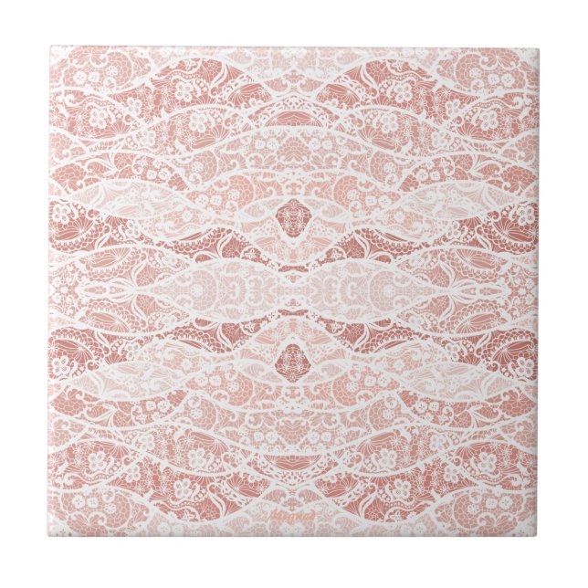 De Cerâmica Azulejo cerâmico com fluido branco Faux com flores (Frente)