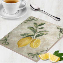 Azulejo cerâmico com limões Vintage