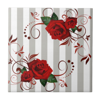 De Cerâmica Azulejo Cerâmico com Listras Cinza e Branco Flor R