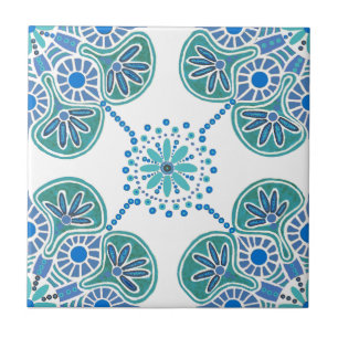 De Cerâmica Azulejo cerâmico com padrão azul e verde
