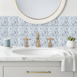 De Cerâmica Azulejo Cerâmico com Padrão Floral Toile Azul Eleg