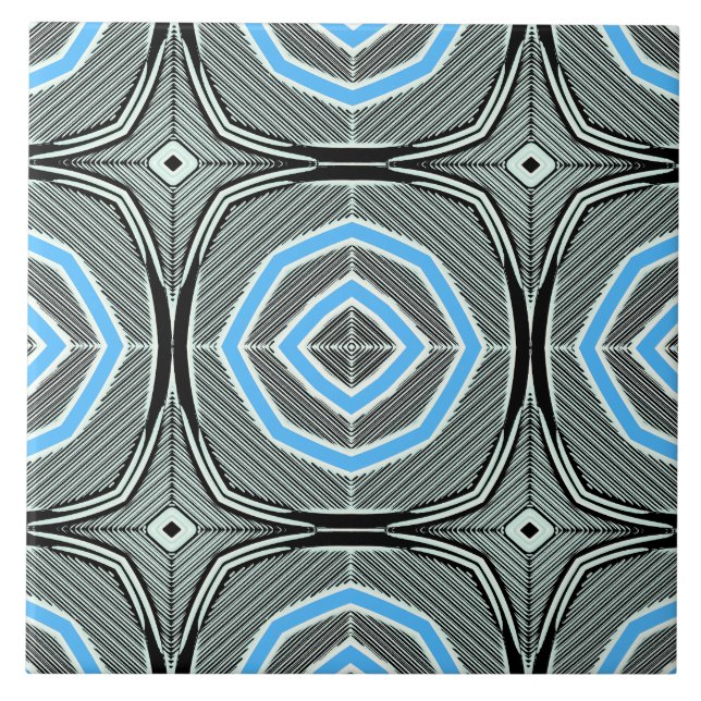 De Cerâmica Azulejo cerâmico com padrão geométrico multicolori (Frente)