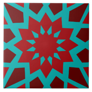 De Cerâmica Azulejo cerâmico com padrão vermelho e lacre marro