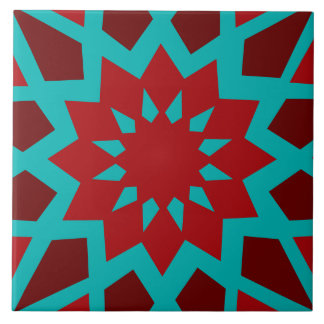De Cerâmica Azulejo cerâmico com padrão vermelho e lacre marro