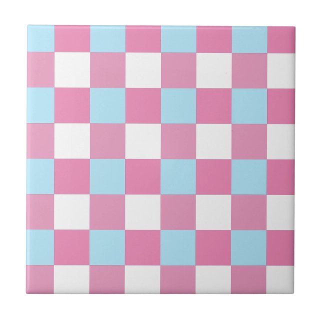 De Cerâmica azulejo cerâmico com padrão xadrez (Frente)