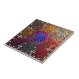 De Cerâmica Azulejo cerâmico com pratos circulares coloridos