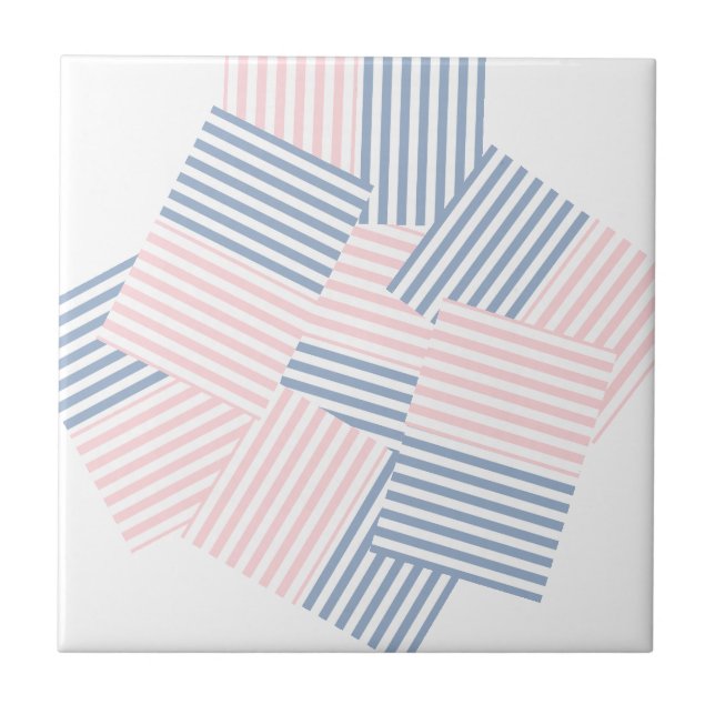 De Cerâmica Azulejo cerâmico, cor-de-rosa e azul (Frente)