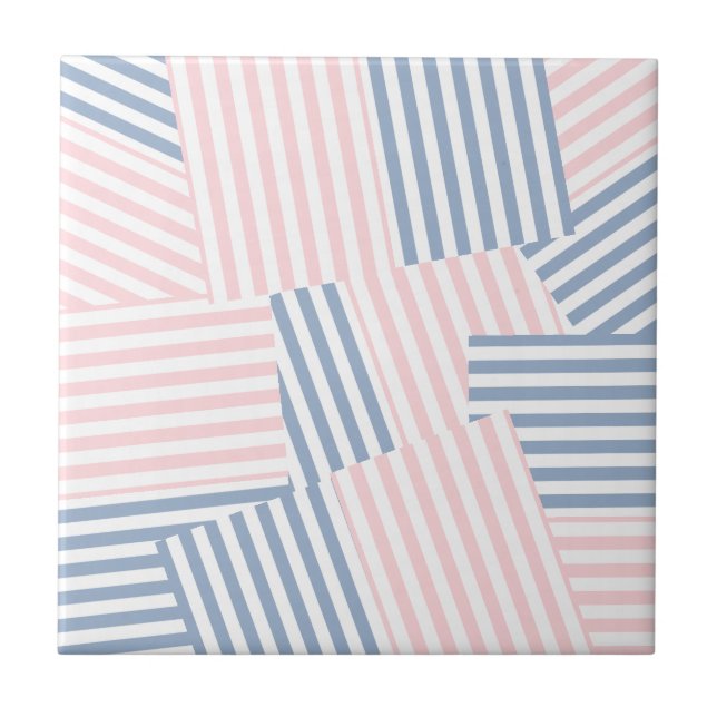 De Cerâmica Azulejo cerâmico, cor-de-rosa e azul (Frente)